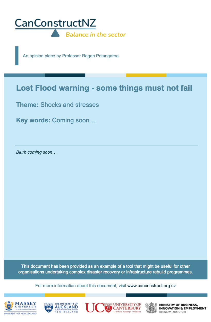 Lost Flood warning - some things must not fail Cover