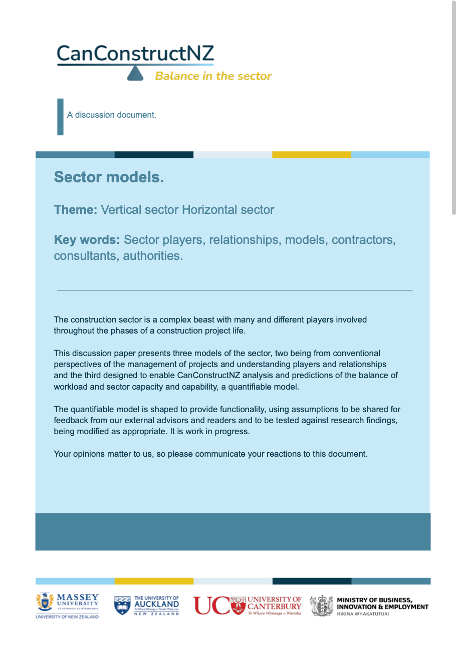 Sector models. Cover